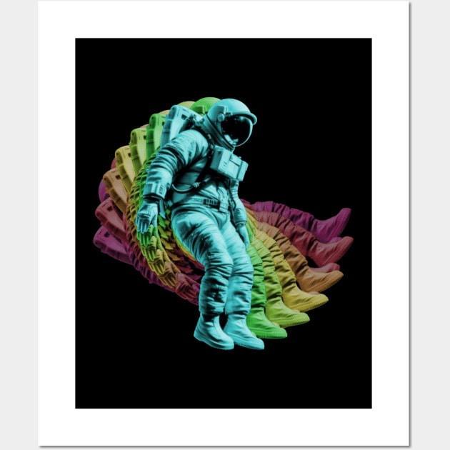 Rainbow Astronaut Psychedelic Swirl Wall Art by Trippycollage
